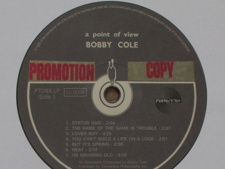 Bobby Cole「Point Of View」未開封アナログ盤 Bobby Cole「Point Of View」未開封アナログ盤 限定500枚 店舗