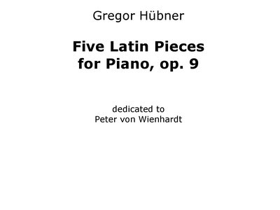 Five Latin pieces For Piano, op.9 main photo