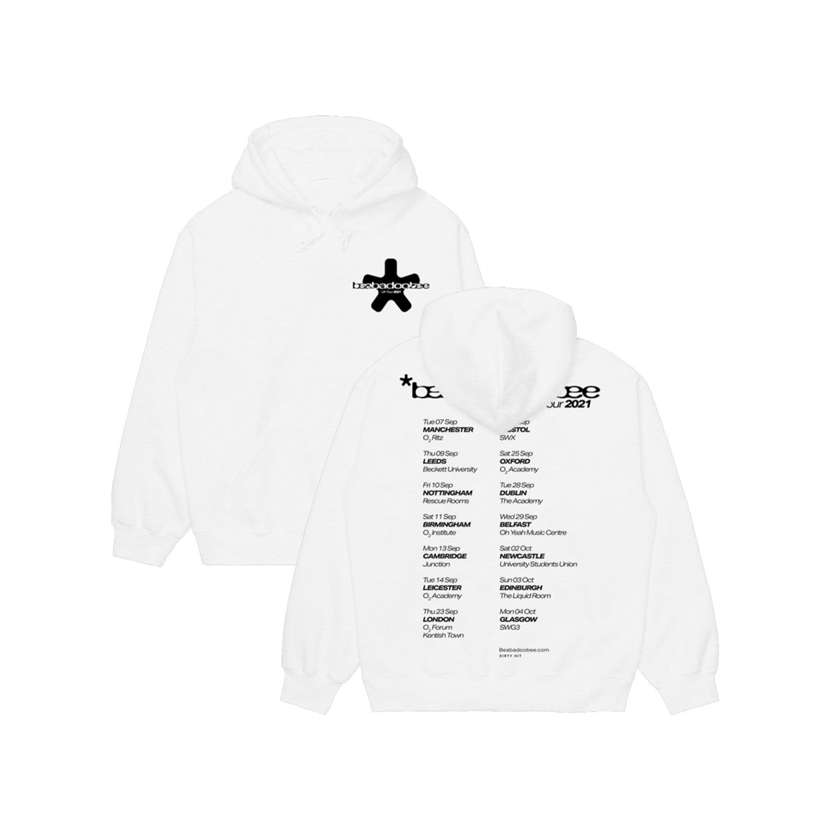 White hoodie merch hot sale