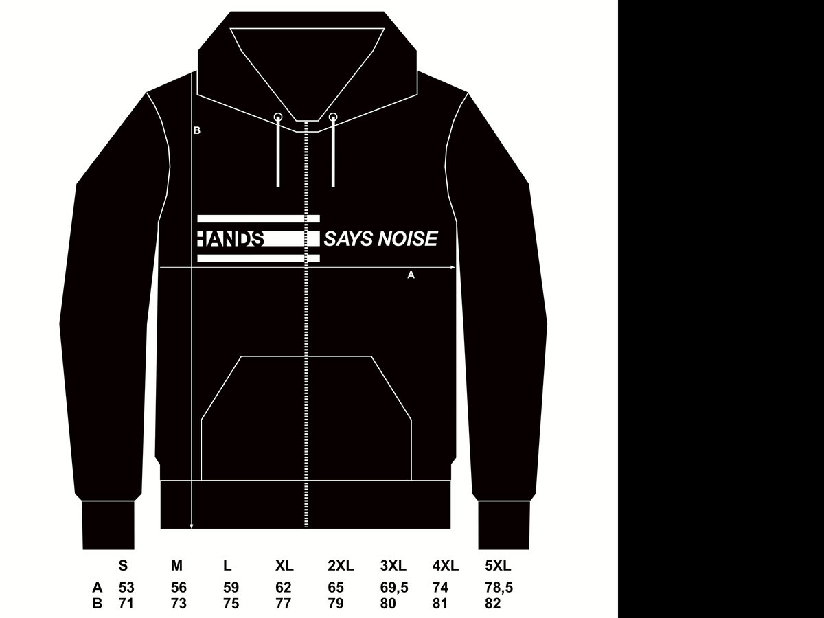 HANDS ZIP HOODIE u003cHANDS SAYS NOISEu003e 3XL-5XL | HANDS