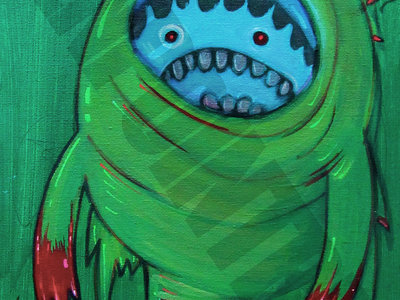 Red Handed Green Monster by penpointred *high quality giclee print main photo