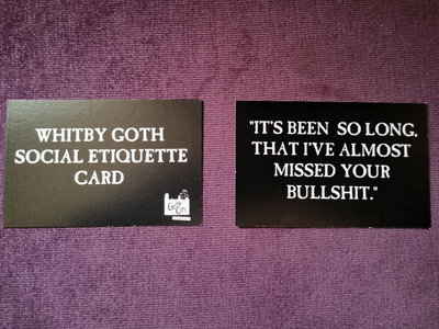 Goth Social Etiquette Card - 'Bullshit' main photo