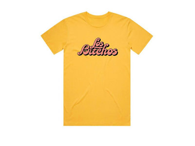 Yellow T-shirt with Pink Logo Los Bitchos logo by Olya Dyer main photo