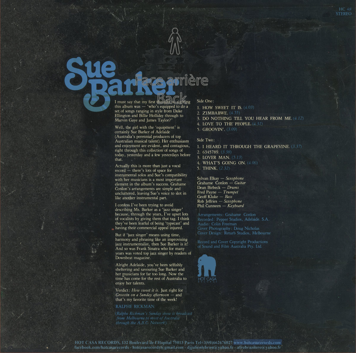 Sue Barker | Sue Barker | Hot Casa Records