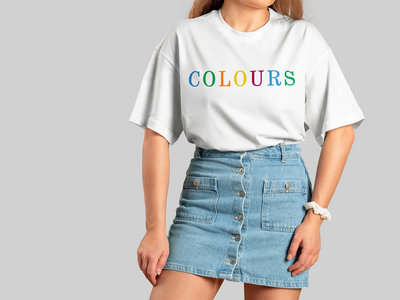Embroidered White 'COLOURS' Tee (True Colours 20th Anniversary) main photo