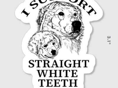 Straight White Teeth Dog Sticker main photo