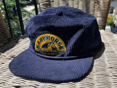 Navy Blue Embroidered Corduroy Hat main photo
