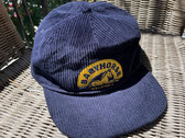 Navy Blue Embroidered Corduroy Hat photo 