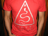 Endvra – Elder Signs T-Shirt (Silver on Red) photo 