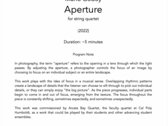 Aperture for String Quartet - PDF Score photo 