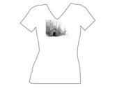 White t shirt with Piggery image. (2 cuts/neckline options) photo 