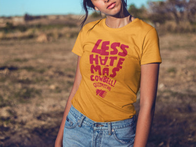 Less Hate Mas Cowbell Mustard T-shirt main photo