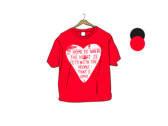 Heart Design Youth T-Shirt - BLACK/RED photo 