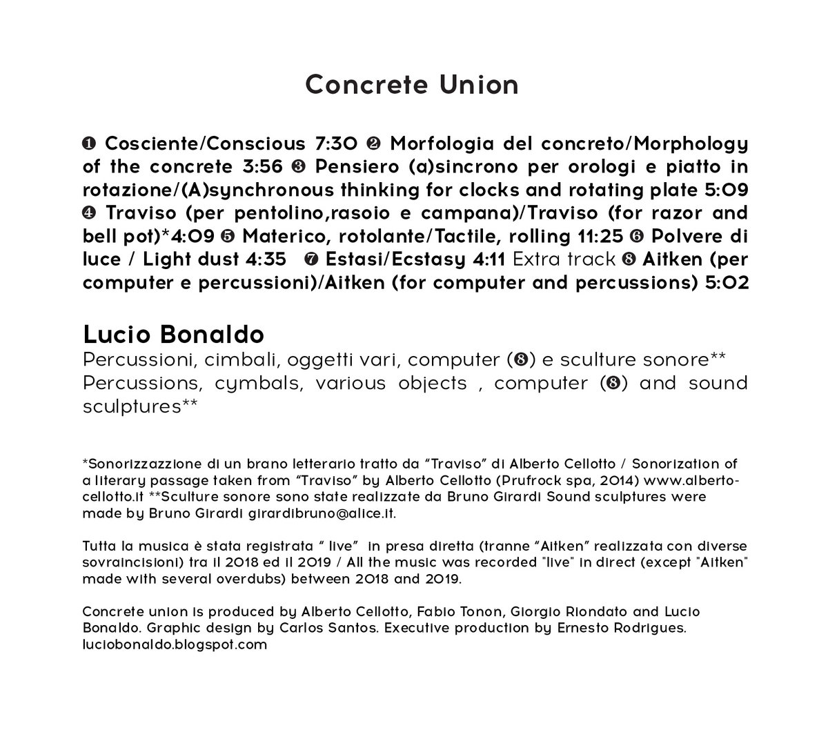 Concrete Union Lucio Bonaldo Creative Sources Recordings