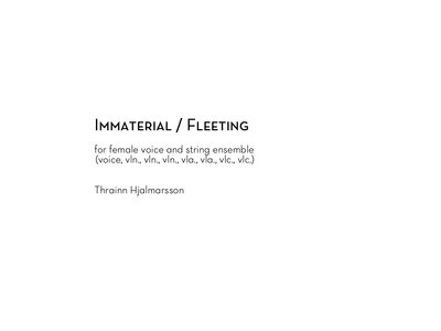 "Immaterial / Fleeting" for voice and string ensemble main photo