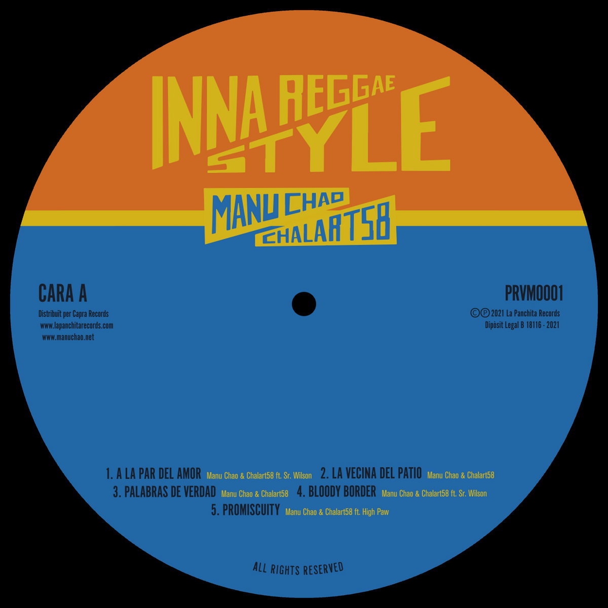 西LP Manu Chao , Chalart58 Inna Reggae Style PRVM0001 La Panchita Records /00260 Amazon.com: Inna Reggae Style: CDs & Vinyl