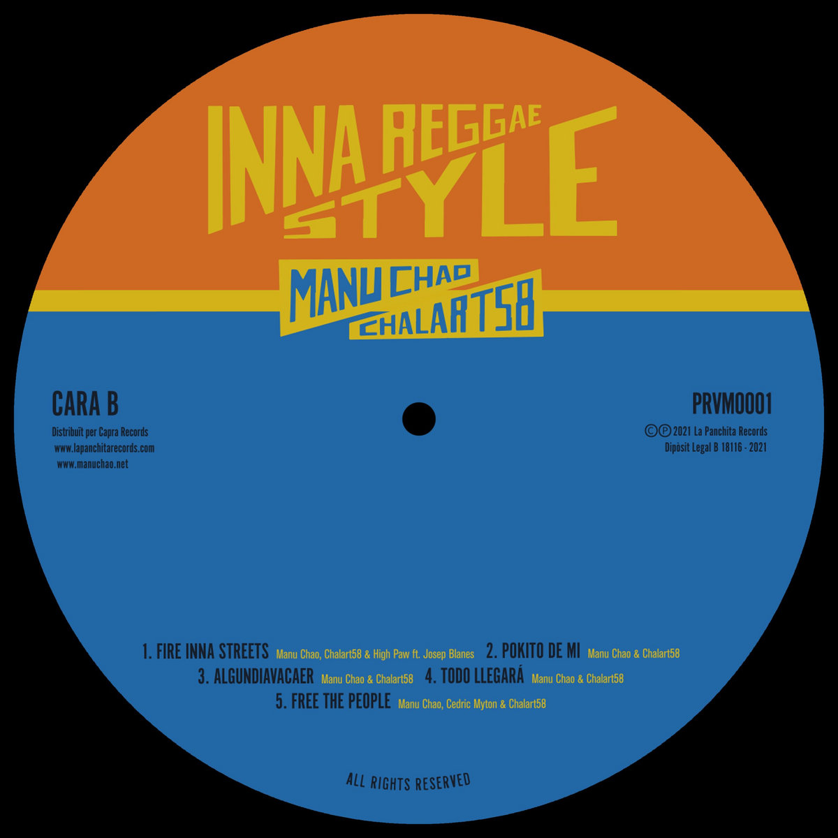 西LP Manu Chao , Chalart58 Inna Reggae Style PRVM0001 La Panchita Records /00260 Amazon.com: Inna Reggae Style: CDs & Vinyl