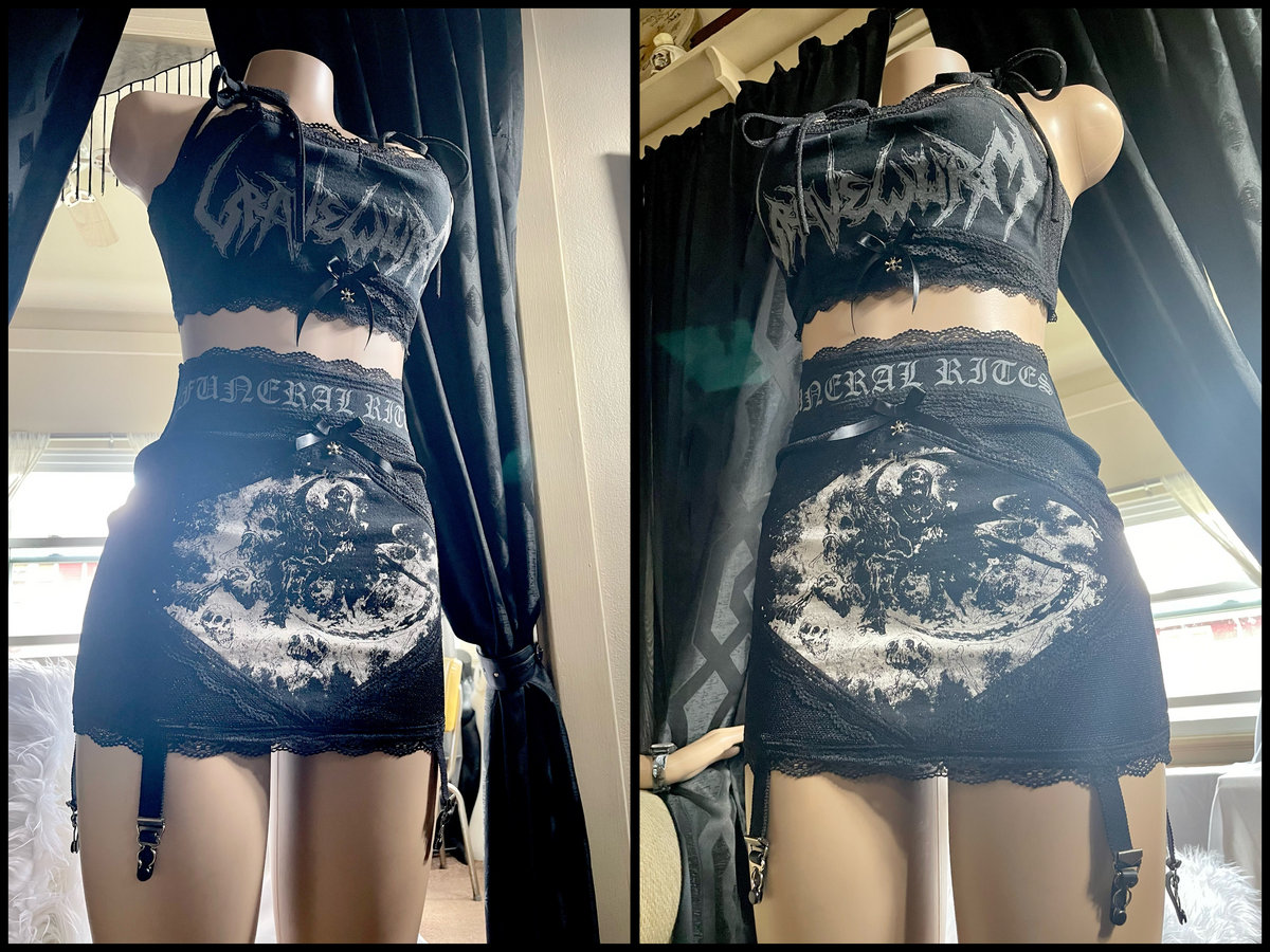 Funeral Rites Garter Skirt and Top Set Size Medium One of a Kind
