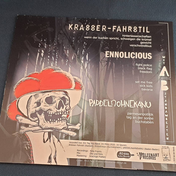 split /w Krasser-Fahrstil / Ennolicious – split repress / screenprint / red vinyl