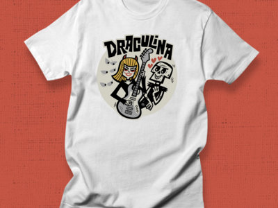 NEW "Draculina & The Skeleton" T-shirt by Jon Kelly Green (white) main photo