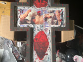 Curse Mackey Original cross-shaped art panel photo 