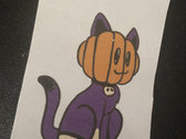 Halloween Pumpkin Cat Sticker photo 