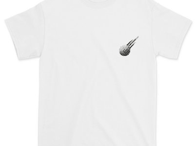 Screen Printed White T-Shirt w Black Meteor Logo main photo