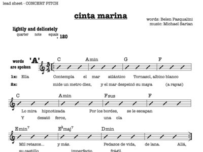 "Cinta Marina" Sheet Music (Concert Pitch Lead Sheet) main photo