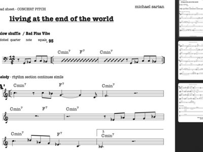 "Living at the End of the World" Sheet Music (Concert Pitch Lead Sheet) main photo