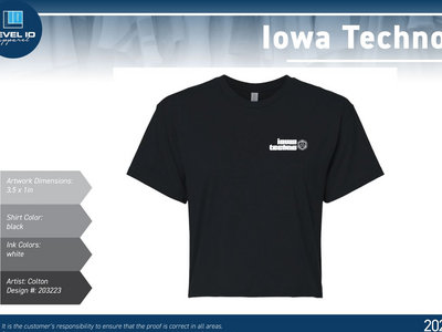 IowaTechno Text/Hex Logo Crop Top - Black main photo