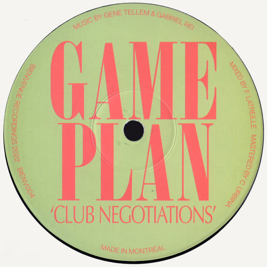 Club Negotiations | Game Plan | Bienvenue Recordings