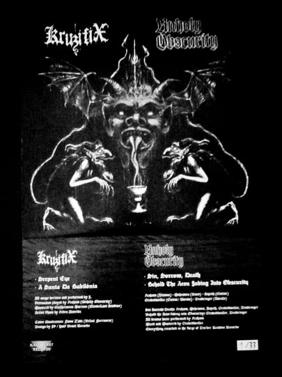 KRINK - 幻のライヴ盤2CD！BLOOD,SWEAT & TEARS IN CONCERT split w.Unholy Obscurity | KruzifiX