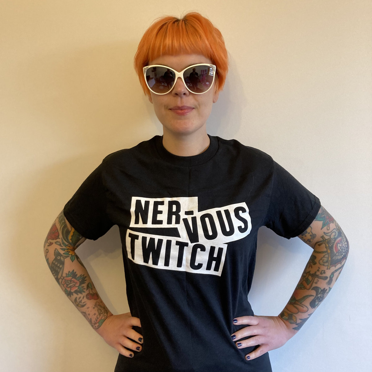 Twitchy Text T-shirt in Black | Nervous Twitch