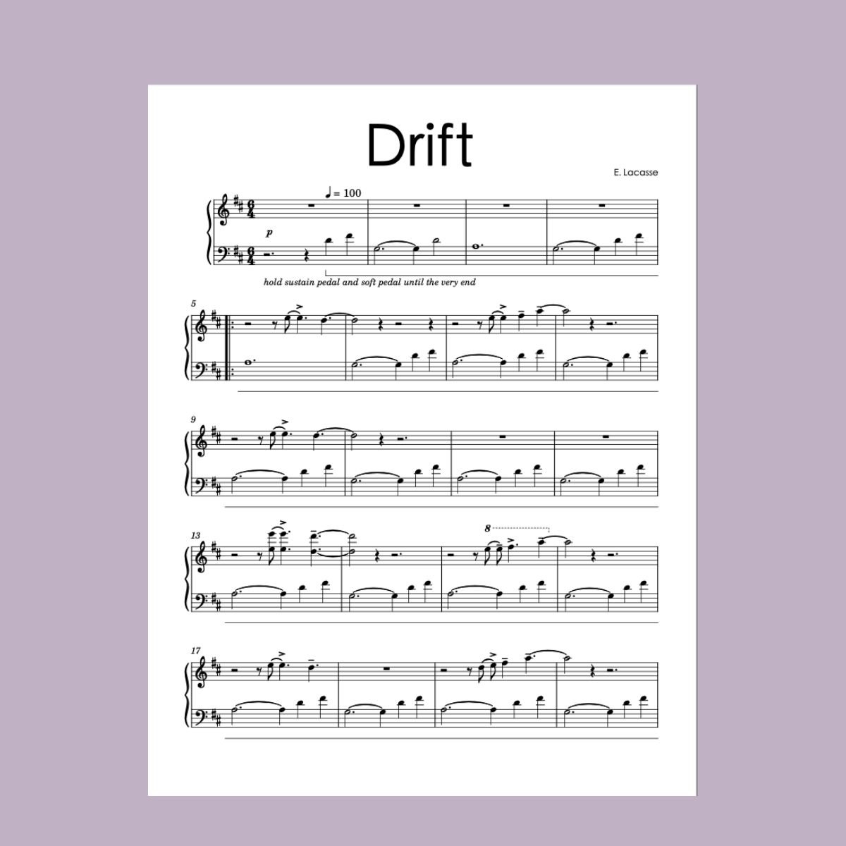 DRIFT Digital Sheet Music PDF bethi