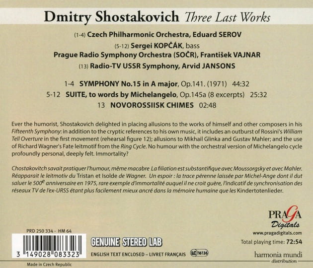 Dmitri Shostakovich: Symphony No. 15, Suite Op. 145a, Novorossiisk