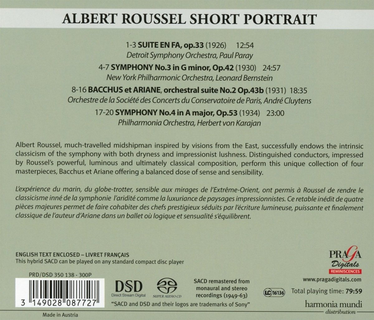CD Roussel: Bacchus Et Ariane Suites N.1 E 2 Op.43 – Direttore Kazuki Yamada, Orchestre De La Suisse Romande