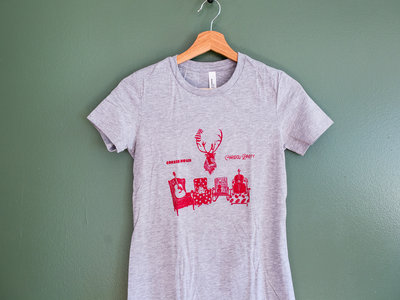 Red on grey Caribou Party t-shirt main photo