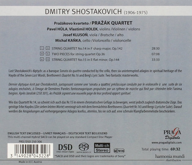 Dmitri Shostakovich: String Quartets Nos. 14 & 15, Two Pieces Op
