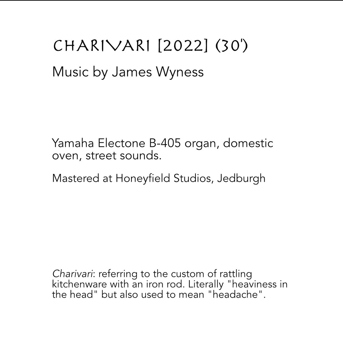 Charivari James Wyness