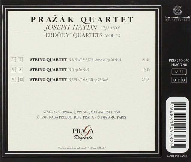 Joseph Haydn: String Quartets Op. 76 'Erdödy Quartets' No. 4