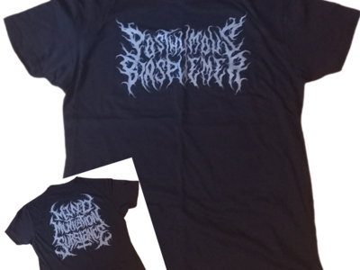 Posthumous Blasphemer "Mind Mutilation Substance" Grey Logo/Slogan brutal T-Shirt main photo