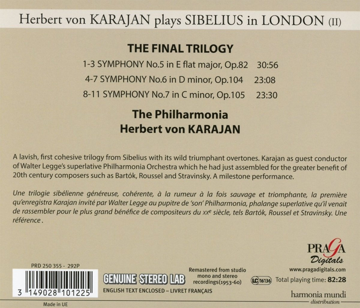 sibelius 7symphony karajan レコード 6枚 Jean Sibelius, Berlin Philharmonic, Herbert von Karajan