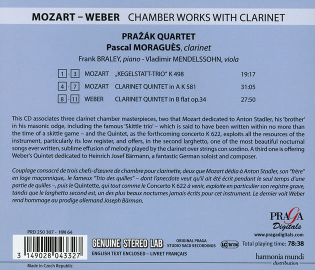 Wolfgang Amadeus Mozart: Kegelstatt-Trio K. 498, Clarinet Quintet