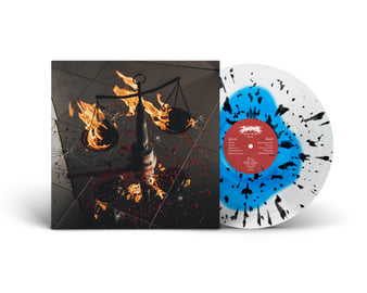 LP - Blue in Clear with Black Splatter, image 1