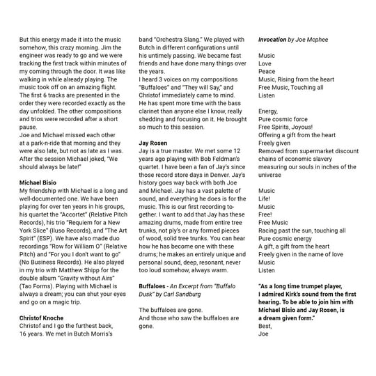 Keep The Dream Up | Kirk Knuffke / Joe McPhee Quartet + 1