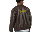 NEMESIS Logo Faux Leather Bomber Jacket photo 