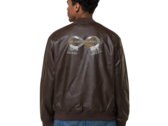 PURE ORDER Logo Faux Leather Bomber Jacket photo 