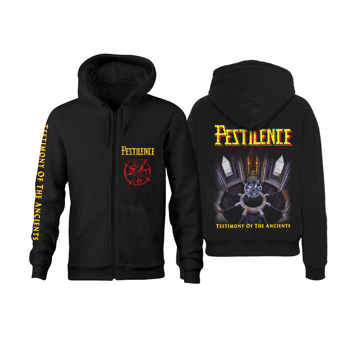 T-shirt OFFICIEL Pestilence – Album 'Testimony Of The Ancients' – Noir – Coton Graphique