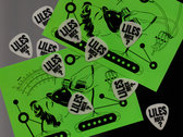 GLOW IN THE DARK 'LILES' PLECTRUM  WITH SIGNED POSTCARD. photo 