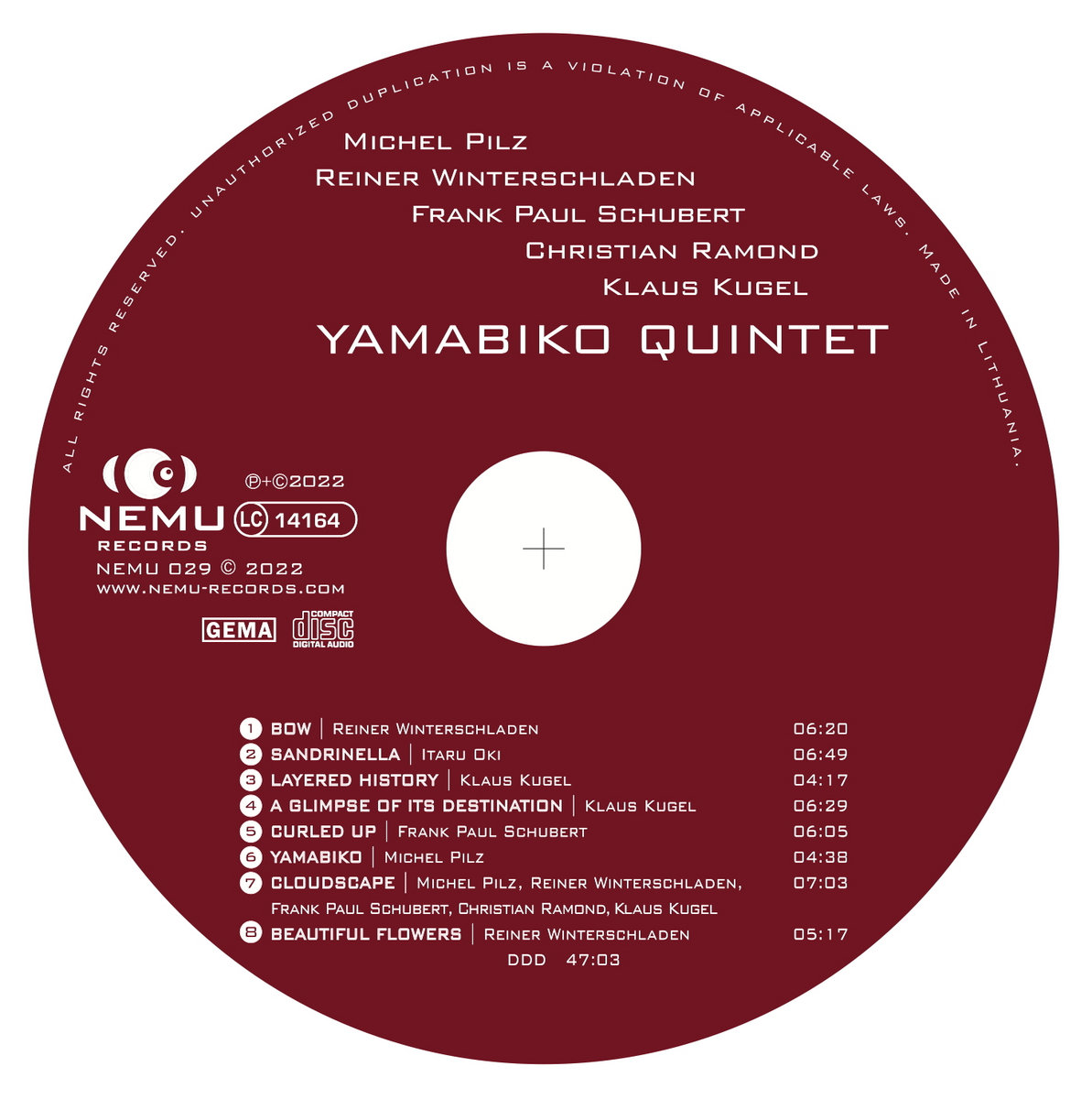 B*]様 Michel Pilz Quartett / Jamabiko - L YAMABIKO QUINTET | Michel Pilz, Reiner Winterschladen, Frank